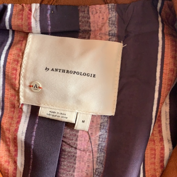 NWT Anthropologie Brown Biker Jacket- Size M - Picture 3 of 6